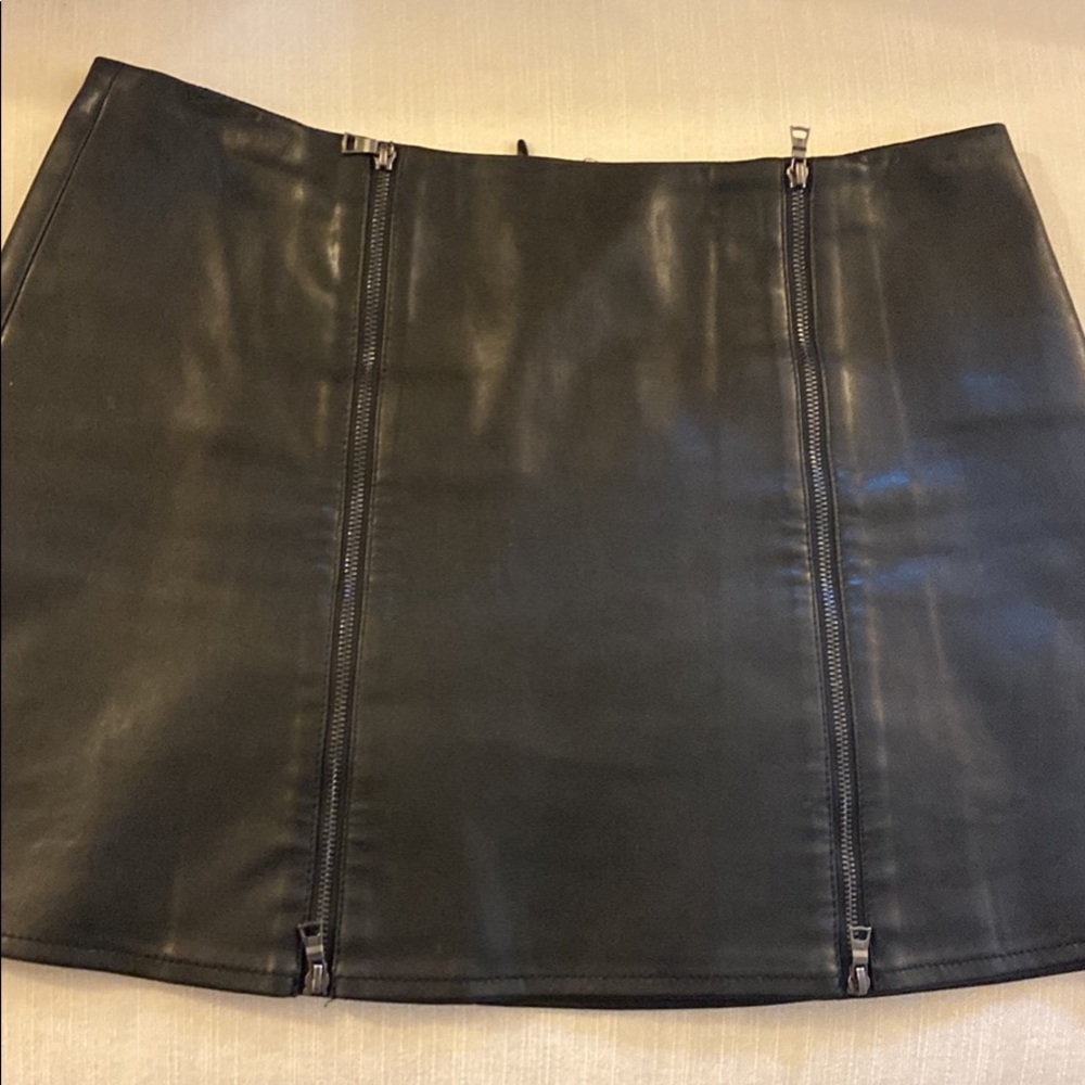 Black BCBG leather skirt